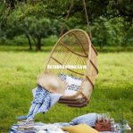 Swing Chair with Natural Rattan