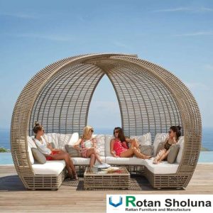 Sofa Santai Daybed Rattan Synthetic